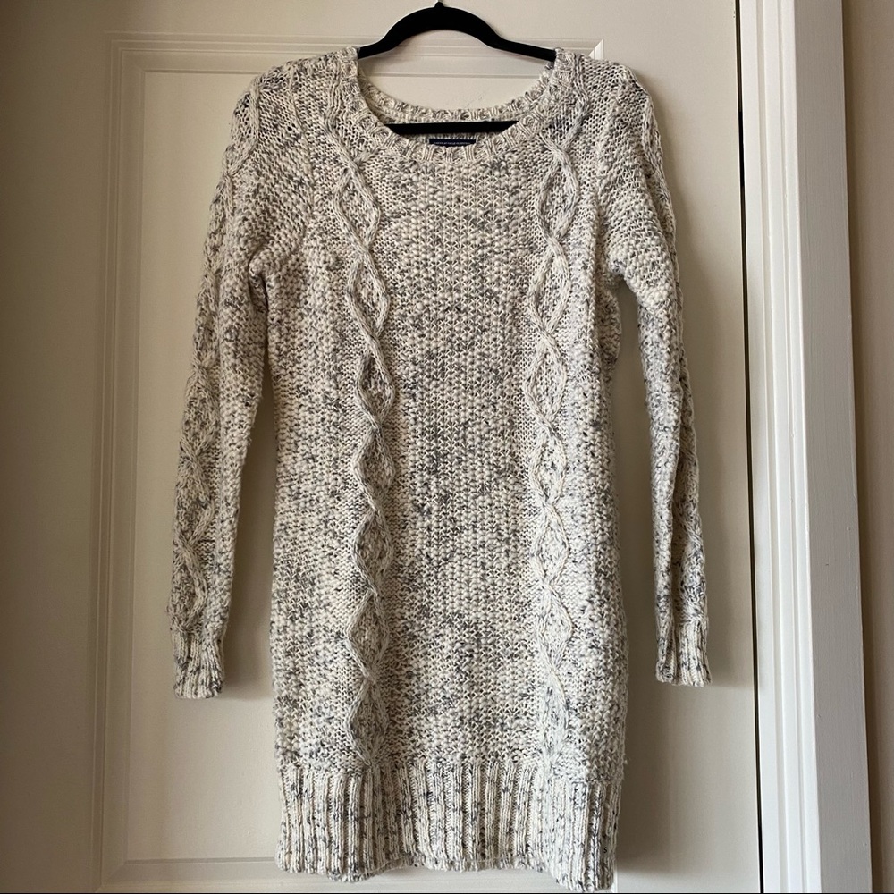 NWOT Chunky Knit Off-White American Eagle Sweater Dress, Size SP